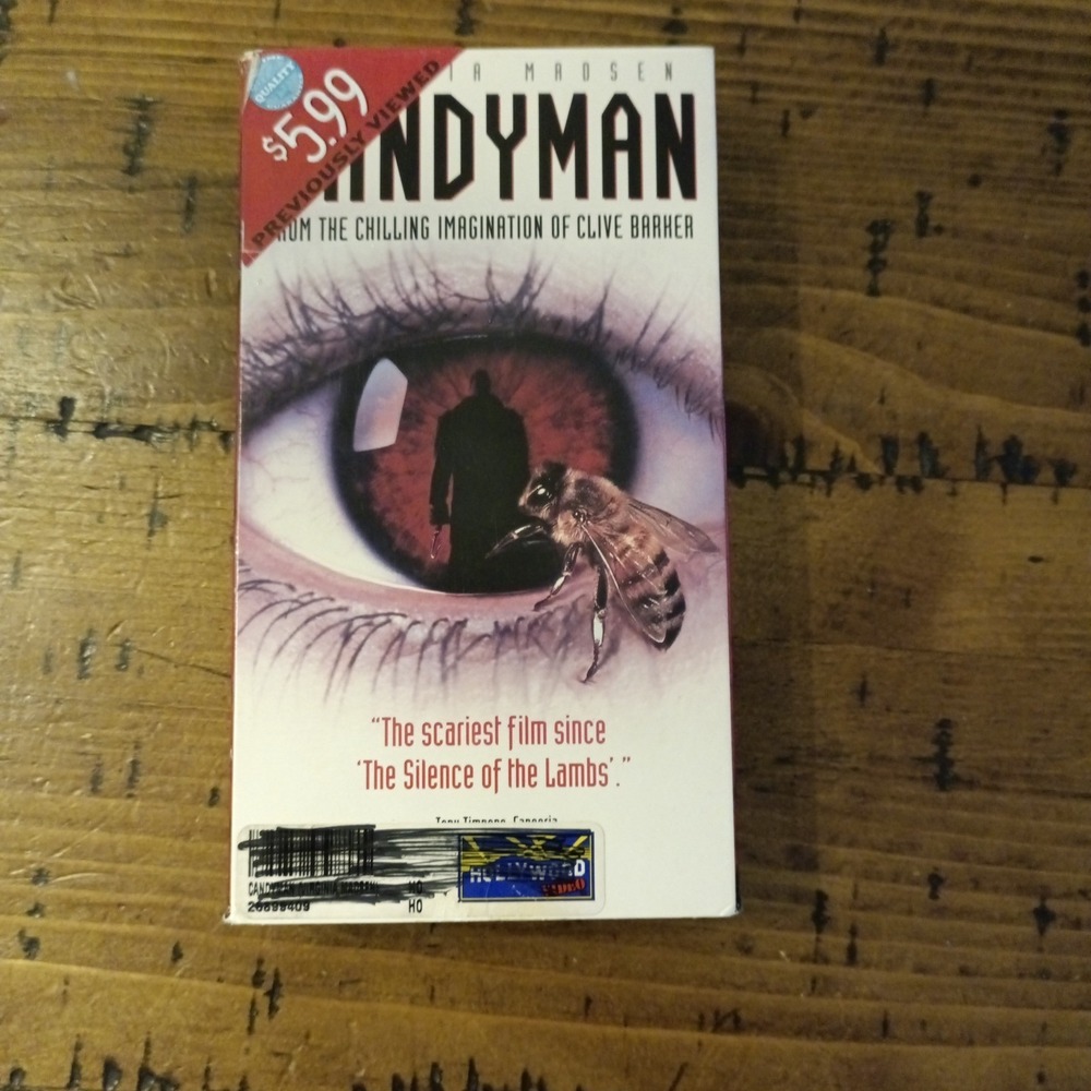 Candyman VHS 1992 Horror Movie Clive Barker Columbia Tristar 94633 Tony Todd